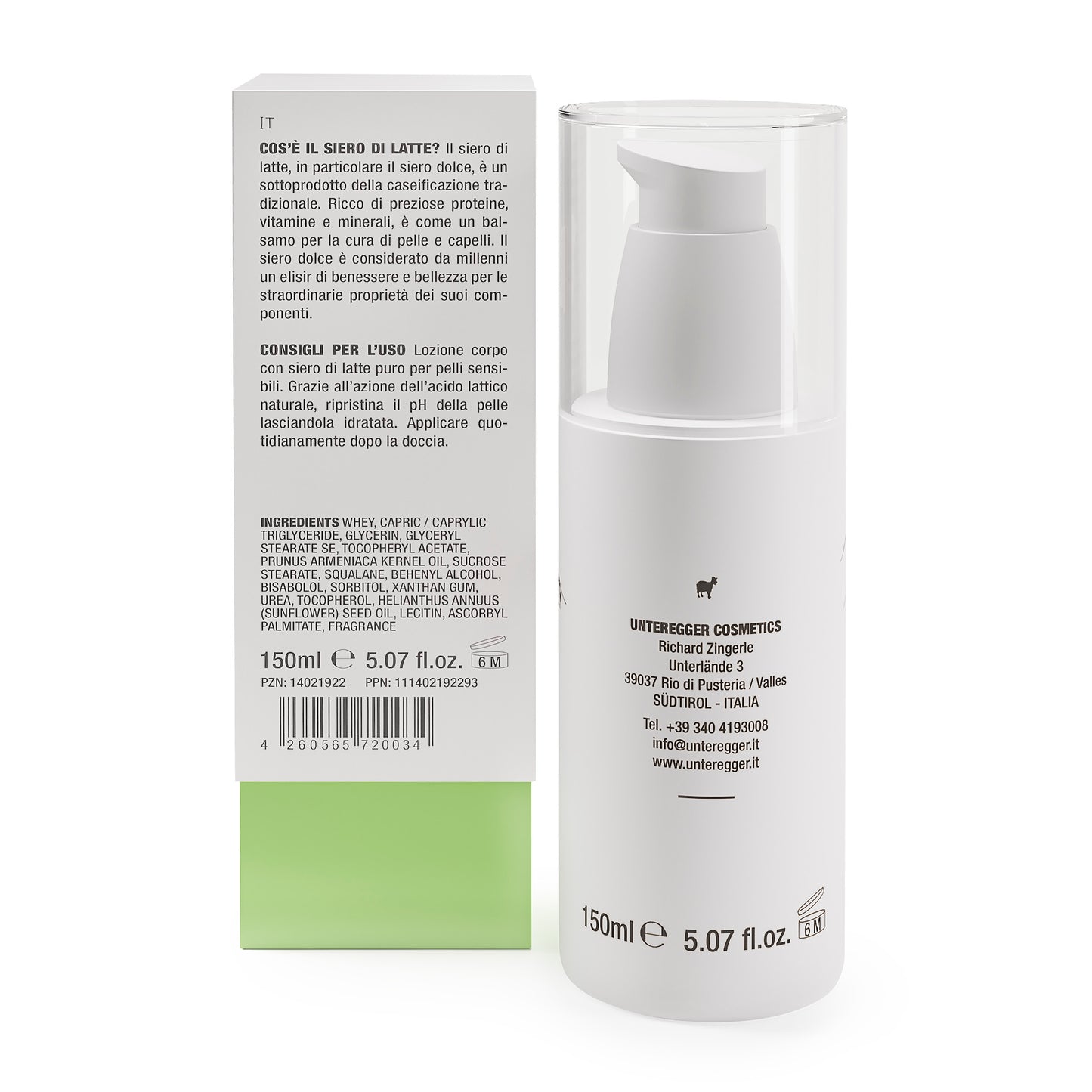 Feuchtigkeitsspendende Bodylotion aus reiner Molke für empfindliche, trockene Haut, 150 ml