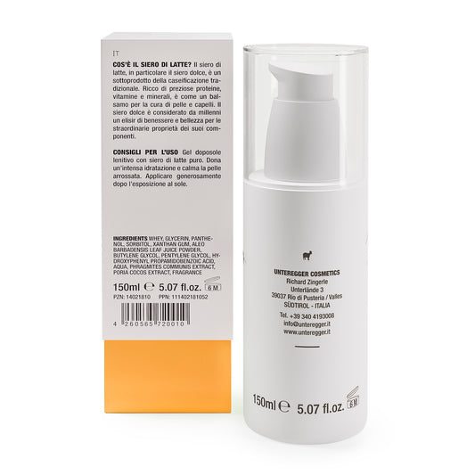 Gel doposole con siero di latte e aloe vera per un'idratazione lenitiva, 150 ml