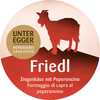FRIDL, Schnittkäse aus 100% Ziegenrohmilch mit Peperoncino,  ca. 300g